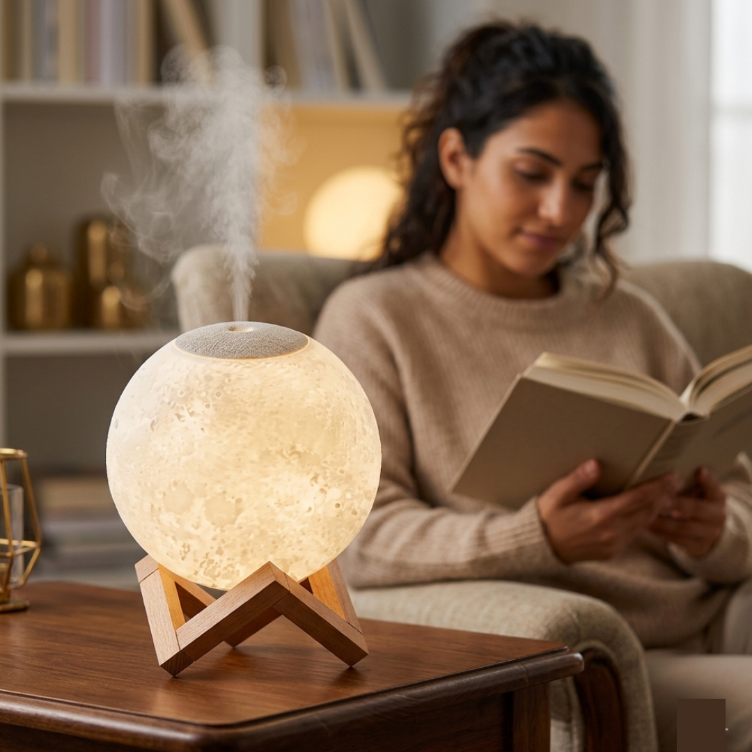 MOONFUZER -  מנורת ירח עם מפזר אדים